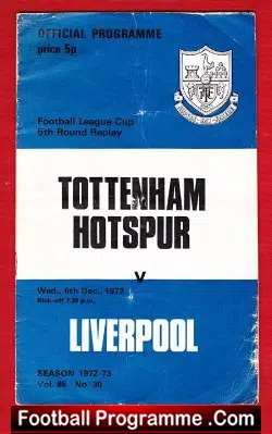 Tottenham Hotspur v Liverpool 1972 - League Cup Replay