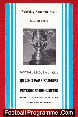 Queens Park Rangers v Peterborough United 1967 Wembley Souvenir