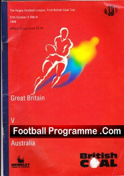 Great Britain Rugby v Australia 1990 – League Cup Final London