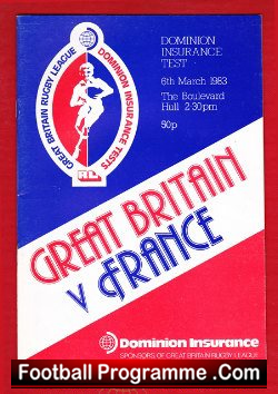 Great Britain Rugby v France 1983 – at The Boulevard Hull