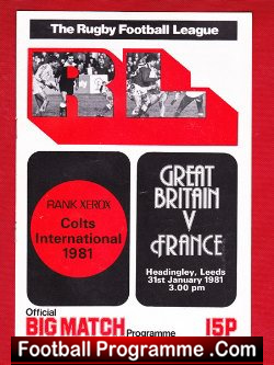 Great Britain Rugby v Australia 1981 – at Headingley Leeds
