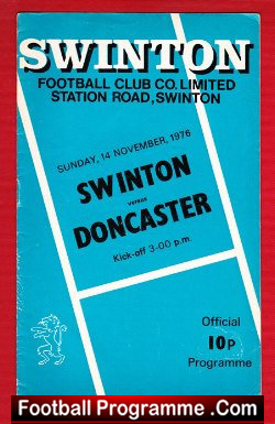 Swinton Rugby v Doncaster 1976