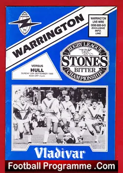 Warrington Rugby v Hull 1988