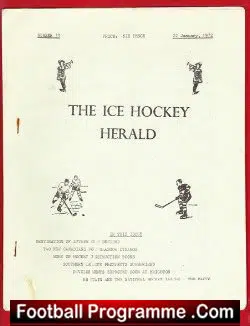 UK Ice Hockey Herald Magazine 1972