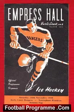Earls Court Rangers Ice Hockey v Nottingham 1950