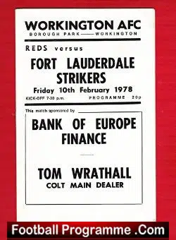 Workington v Fort Lauderdale Strikers 1978 + Bobby Charlton