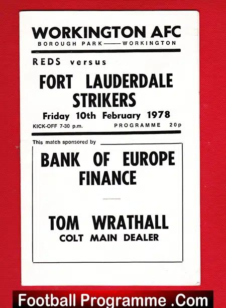 Workington v Fort Lauderdale Strikers 1978 + Bobby Charlton