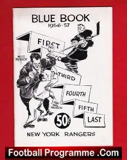 New York Ranger Ice Hockey Blue Book - Handbook 1956 - 1957
