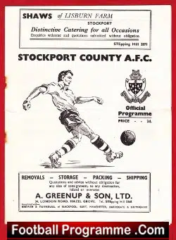 Stockport County v Tranmere Rovers 1952