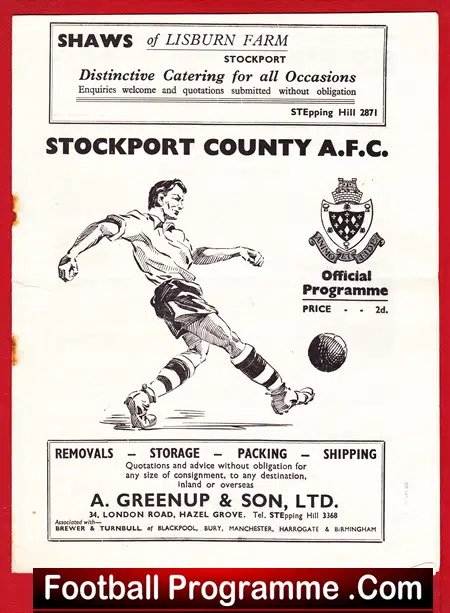 Stockport County v Tranmere Rovers 1952