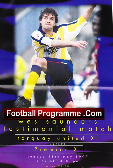 Wes Saunders Testimonial Benefit Match Torquay United 1997 GAZZA