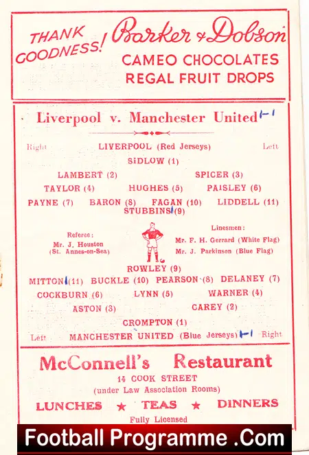 Liverpool v Manchester United 1949