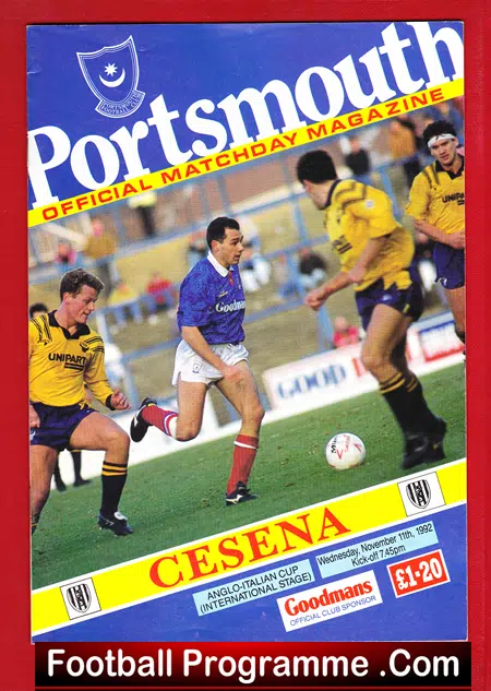 Portsmouth v Cesena 1992 – Anglo Italian Cup