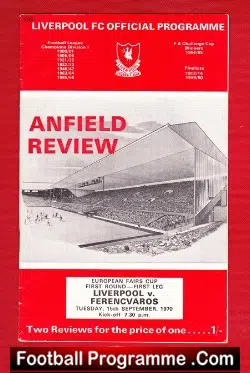 Liverpool v Ferencvaros 1970 – European Fairs Cup