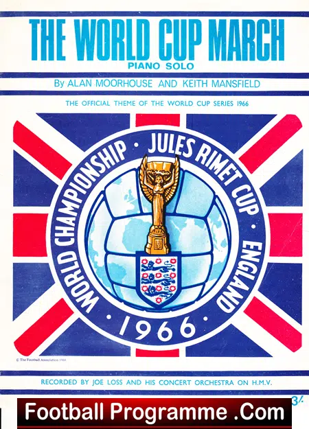 World Cup March Piano Solo Sheet Music 1966