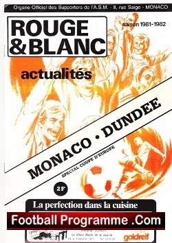Monaco v Dundee 1981 - UEFA Cup