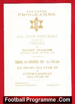 Tottenham Hotspur v All Stars X1 1967 – Israel Benefit at Orient