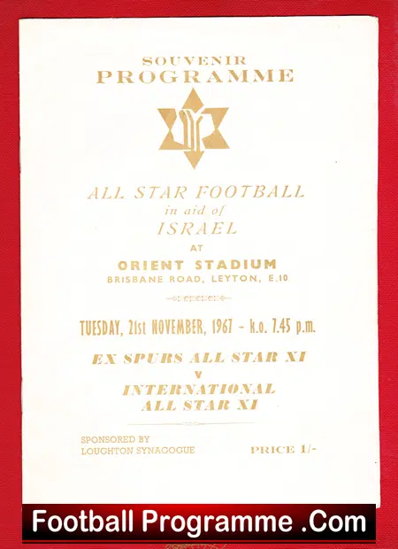 Tottenham Hotspur v All Stars X1 1967 – Israel Benefit at Orient