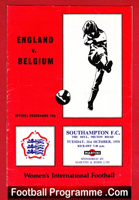 England Ladies v Belgium 1978 – Womens Football Southampton The Dell