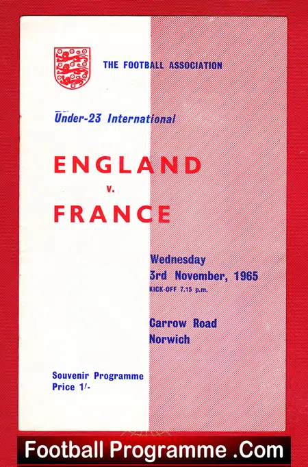 England v France 1965 – Under 23 International