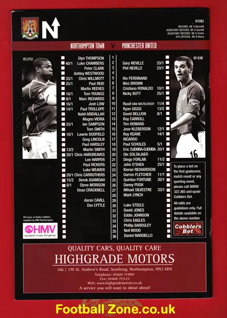 Northampton Town v Manchester United 2004 - FA Cup Souvenir