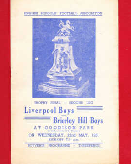 Liverpool Boys v Brierley Hill Boys 1951 – Trophy Final Everton