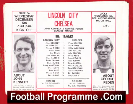 George Peden – John Kennedy Testimonial Benefit Match 1973