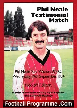 Phil Neale Testimonial Benefit Match Lincoln City 1984 - Signed