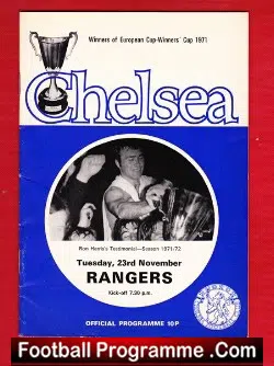 Ron Harris Testimonial Benefit Game Chelsea 1971