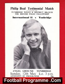 Philip Beal Testimonial Benefit Match Tunbridge Wells 1974