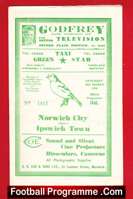 Norwich City v Ipswich Town 1954
