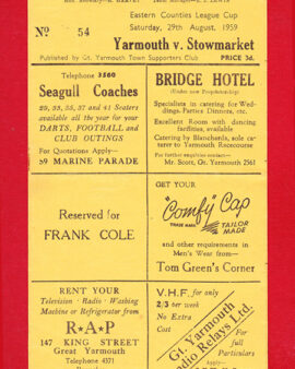 Great Yarmouth v Stowmarket 1959 – Eastern Counties League