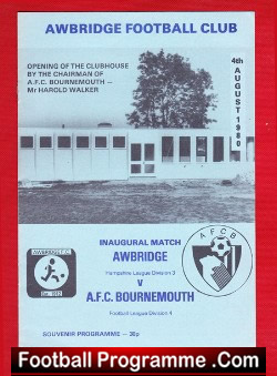 Awbridge v Bournemouth 1980 – Opening of Club House