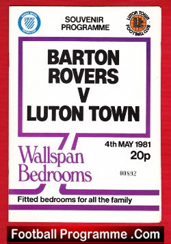 Barton Rovers v Luton Town 1981 – Souvenir Programme