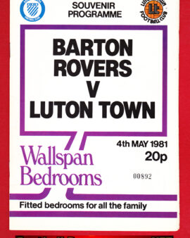 Barton Rovers v Luton Town 1981 – Souvenir Programme