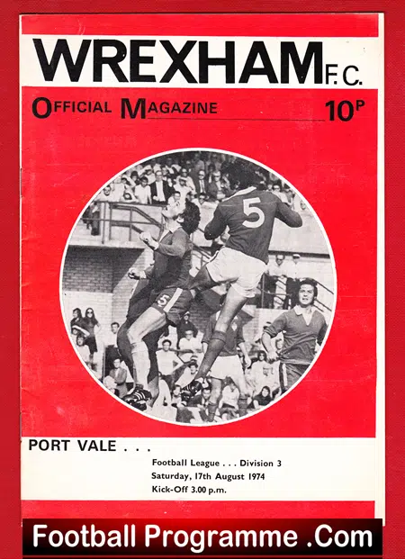 Wrexham v Port Vale 1974