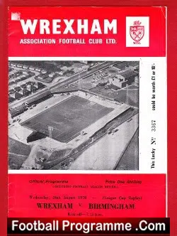 Wrexham v Birmingham City 1970