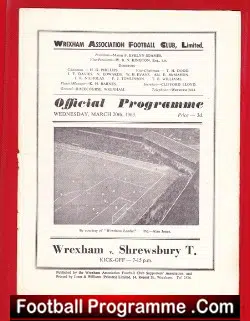 Wrexham v Shrewsbury Town 1963