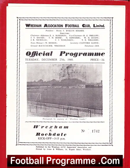 Wrexham v Rochdale 1960