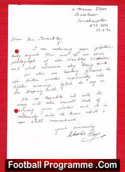 Southampton + Wembley Speedway Rider Charlie May Letter 1992