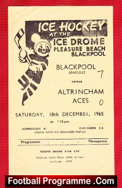 Blackpool Ice Hockey v Altrincham Aces 1965 – UK