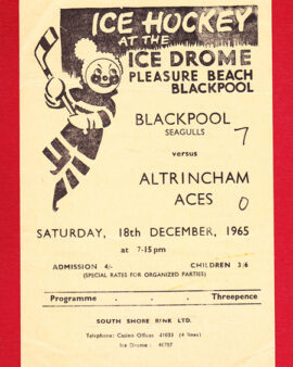 Blackpool Ice Hockey v Altrincham Aces 1965 – UK
