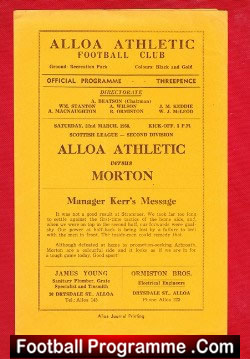 Alloa Athletic v Morton 1958