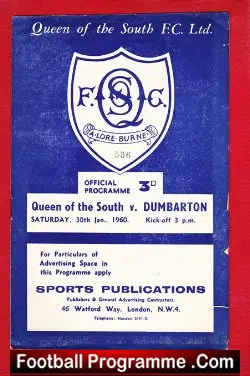 Queen Of The South v Dumbarton 1960