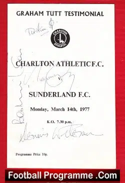 Graham Tutt Testimonial Benefit Charlton Athletic 77 - SIGNED