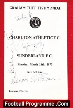 Graham Tutt Testimonial Benefit Charlton Athletic 77 - SIGNED