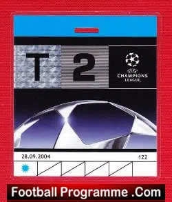 Manchester United v Fenerbahce 2004 - Ticket/pass Rooneys debut