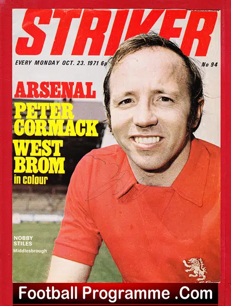 Middlesbrough Nobby Stiles Signed Autographed Picture 1971
