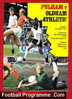 Fulham v Oldham Athletic 1976