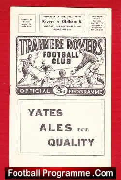 Tranmere Rovers v Oldham Athletic 1957